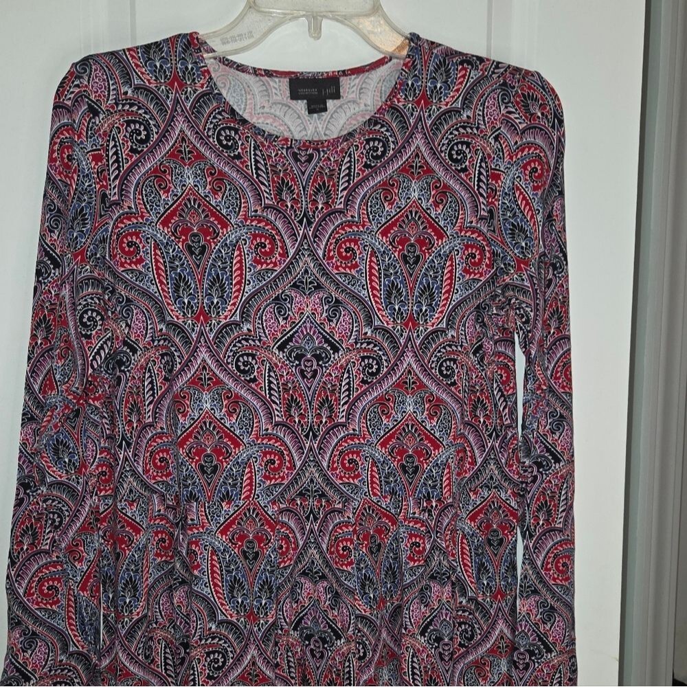 J. Jill Boho Print Rayon Blouse - Picture 4 of 12